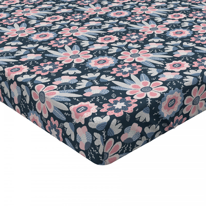 Microfiber Floral Fitted Sheet, Twin XL Fitted Sheet