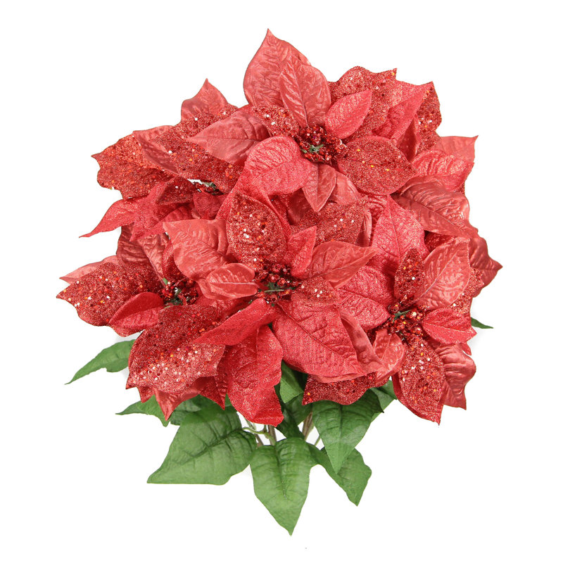 Arbuste faux poinsettias à 7 tiges, Rouge