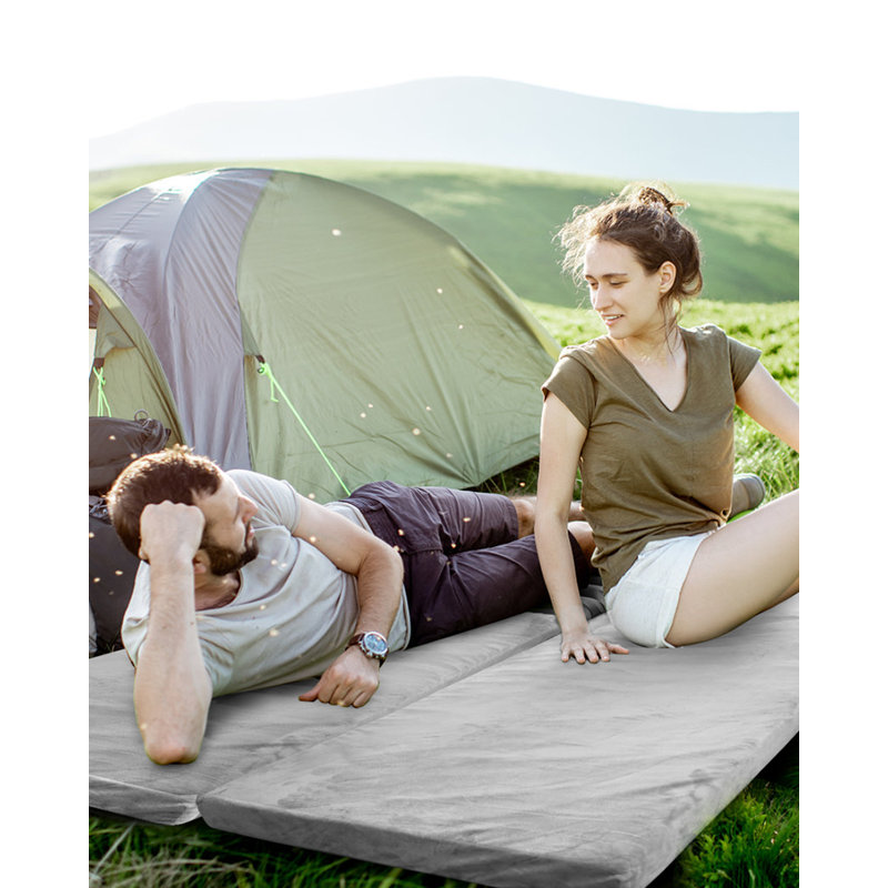 Ferlizer Memory Foam Camping Mattress, 3" [Twin] Portable Roll Up Sleeping Pad with Waterproof Cover, 74 x 38, Twin
