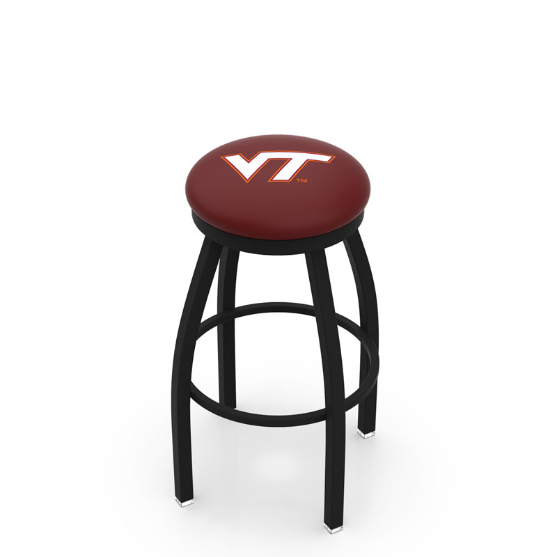 NCAA Swivel 25" Counter Stool, Black Wrinkle, Virginia Tech University