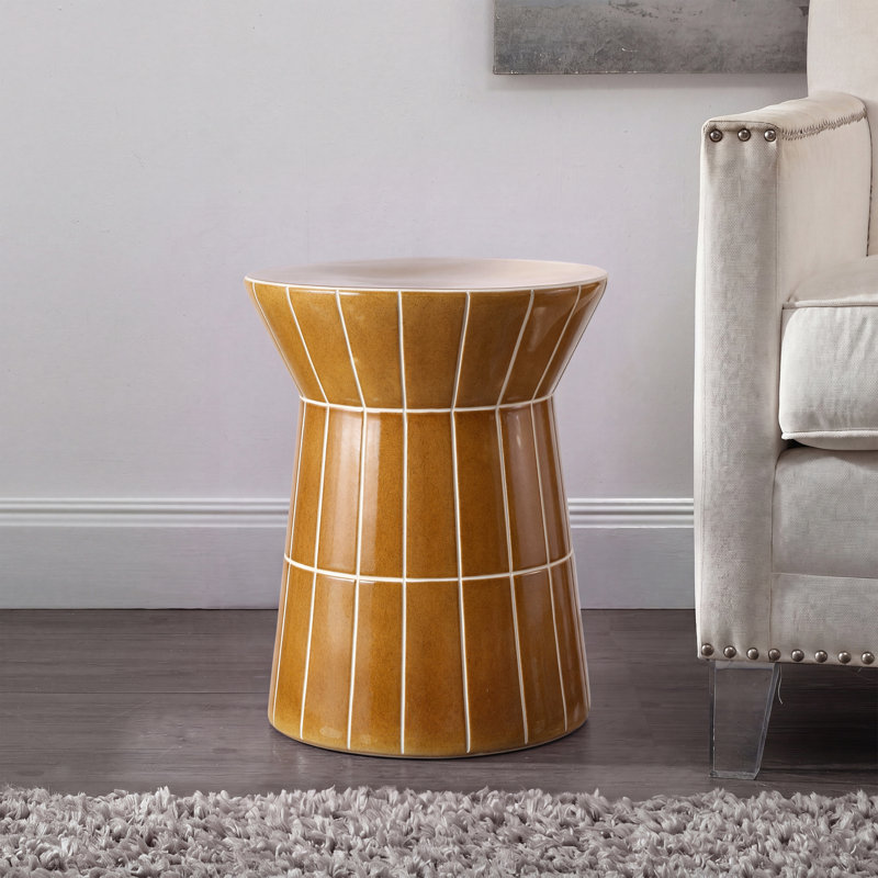 Tabouret de jardin évasé en céramique Zaro, Rouge profond