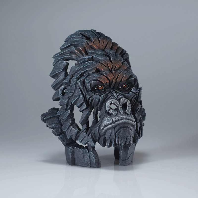 Edge Sculpture Mini Gorilla Bust Figure 5.32in H