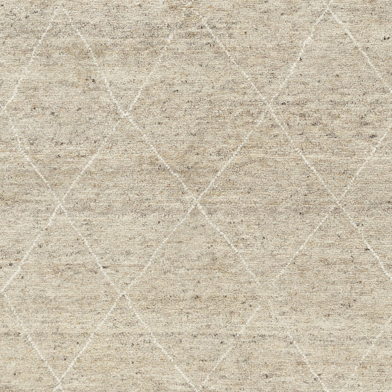 Tapis taupe noué à la main Grishaw, Rectangle 9 pi x 12 pi
