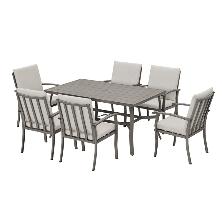 Willesden Rectangular Aluminum Dining Set with Cushions