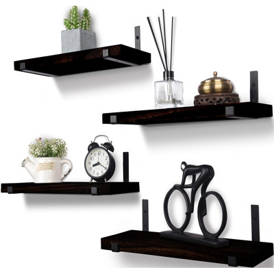Ensemble de 4 tablettes rustiques en bois rustique pour maison de campagne 17 pouces