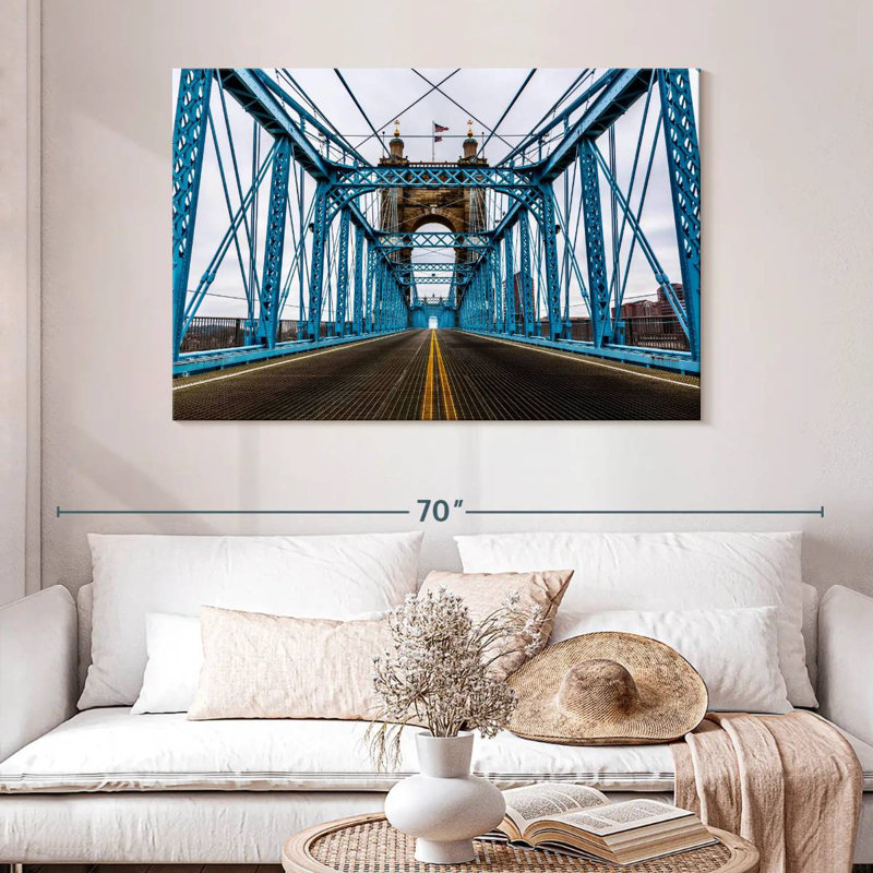 Blue Cincinnati Bridge, 32" H x 48" W