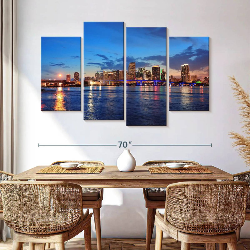 Nicci Coastal Miami Night Scene, 42" H x 68" W