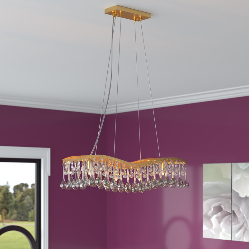 Lustre unique à 4 lumières avec accents de cristal Khari