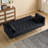 71-Inch Foldable Double Sofa, With American Retro Style, Made Of Black Velvet Material, Suitable For Small Living Rooms, Bedrooms And Offices.-51390506