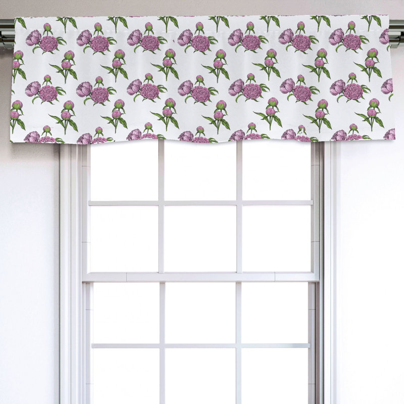 Sateen Floral Ruffled Window Valance