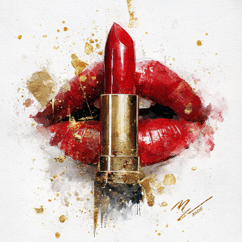 «Golden Kiss», art mural sur toile tendue, H 40 po x l 40 po