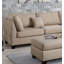 Canapé modulaire réversible et repose-pieds en tissu de lin 3 pièces Sand-1824500690