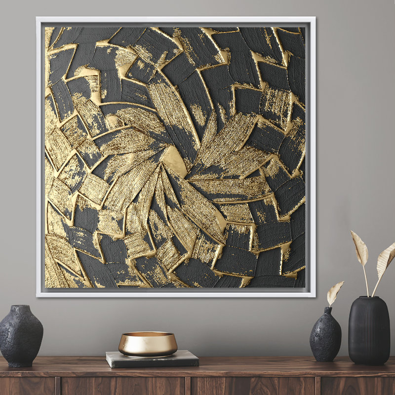 Modern Abstract Wall Art - Trendy Contemporary Canvas Poster, 60 cm H x 60 cm W, White, Framed Print without Mat