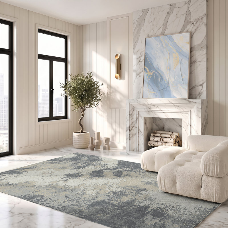 Abstract Machine Printed Area Rug, Abstract Art, 80 x 150 cm