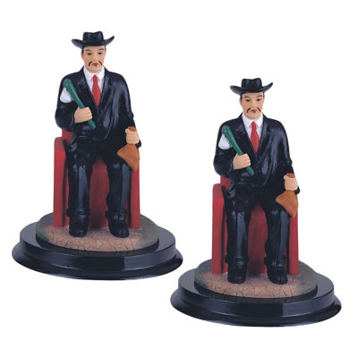 "2-PC Set" ICE ARMOR 5"H Black Santa Muerte Holding Scythe Statue Our Lady of The Holy Death Figurine  Figurine Statue Ornament Home/Room Decor and Perfect Gift Ideas for House Warming, Holidays and Birthdays Great Collectible Addition
