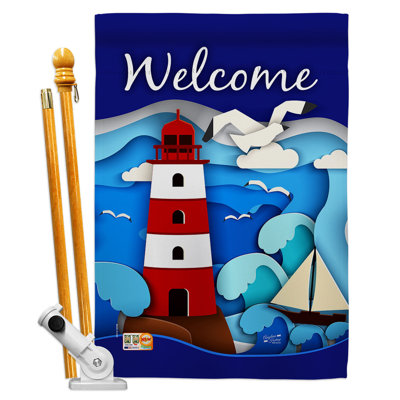 Double Sided 40'' H x 28'' W Polyester Flag Set