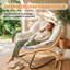 Fauteuil Papasan surdimensionné, acier osier PE, chaises berçantes et fauteuils de patio modernes