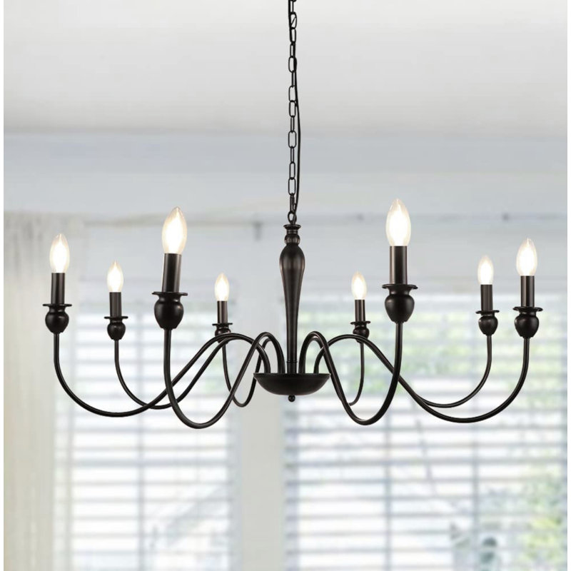 Lustre rustique noir 6 lumières Laffel