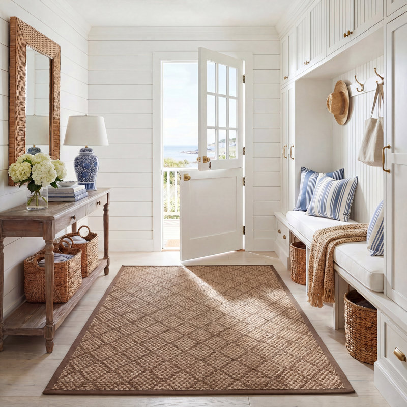 Tapis naturel à motif géométrique Aerionna, Rectangle 5 pi x 8 pi