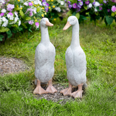 Statues de jardin d'extérieur Ducks - 17,25 po - ensemble de 2