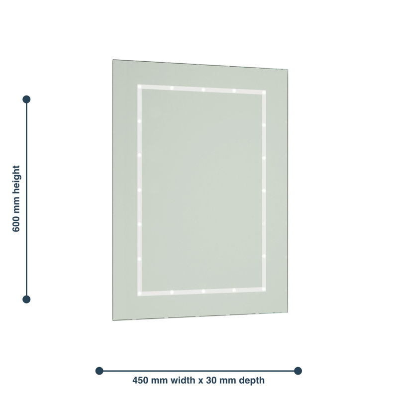 Daisy-Jo Flat Wall Mirror, 40cm H x 35cm W