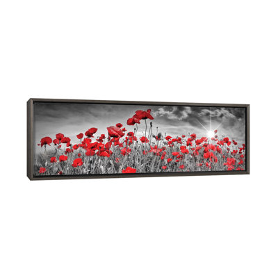 "Champ de coquelicots" par Melanie Viola, reproduction d’art graphique panoramique