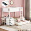 Lit simple superposé simple avec rangement, bureau en blanc - Maximisez la fonctionnalité de la chambre à coucher.
