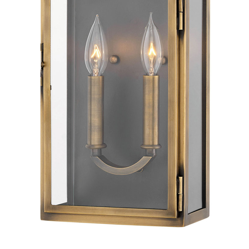Rowley 2-Light Brass Outdoor Heritage Wall Mount Lantern