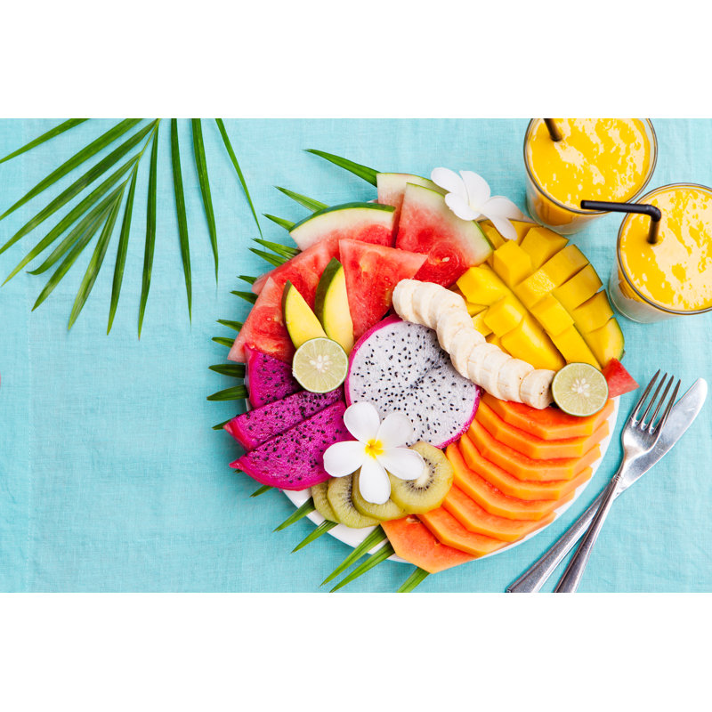 Tropical Fruits by AnnaPustynnikova - Wrapped Canvas Print, 20cm H x 30cm W