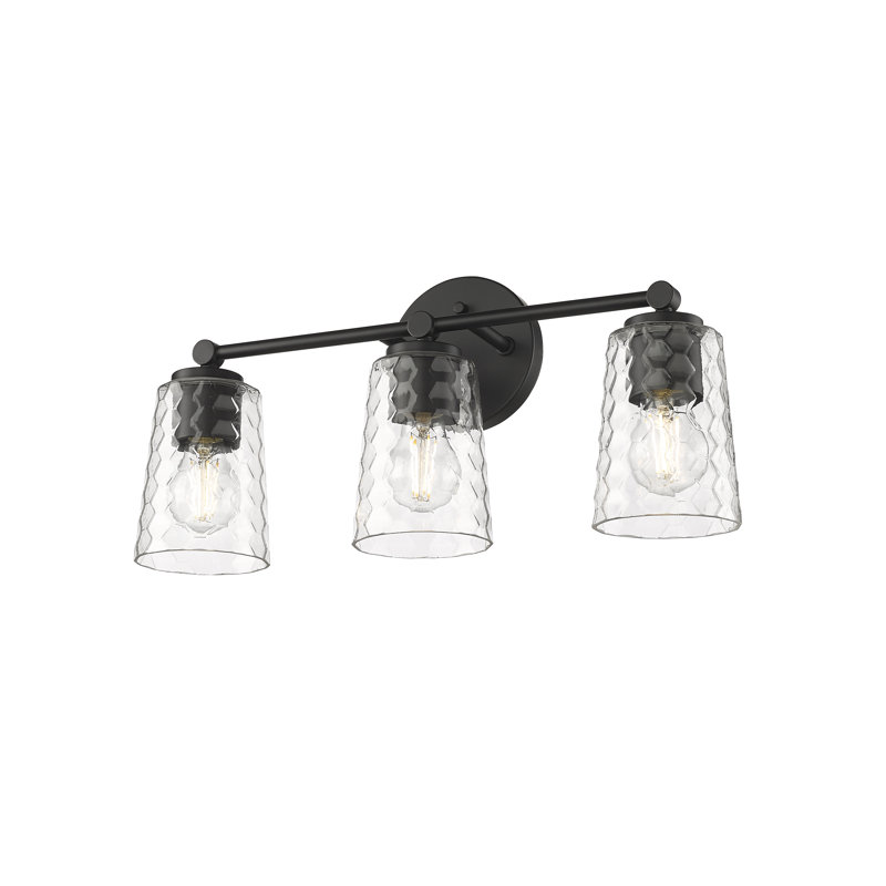 Luminaire de salle de bain à 3 lumières à intensité variable avec verre en nid d'abeille Beneccio