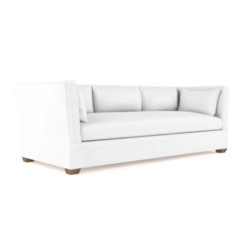 Rivington Flare Square Track-Arm Sofa, 31" H x 96" W x 37" D, Box Weave Linen Haze, Weathered