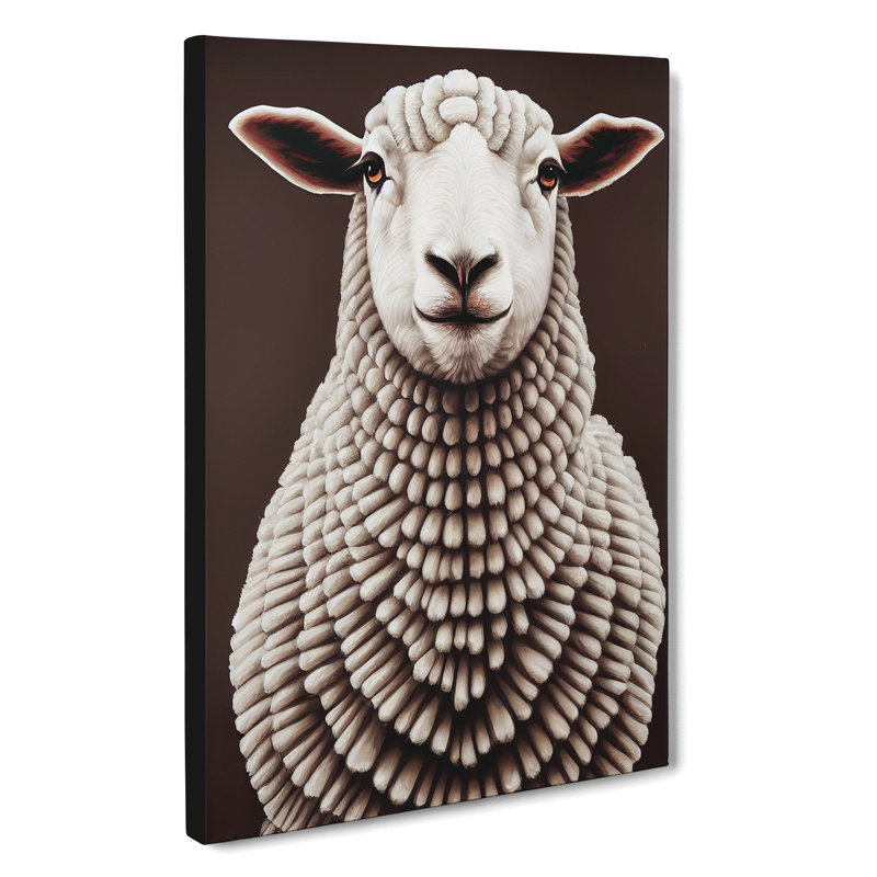 XC1022-1700X Content Sheep - Wrapped Canvas Print, 50cm H x 35cm W x 3cm D