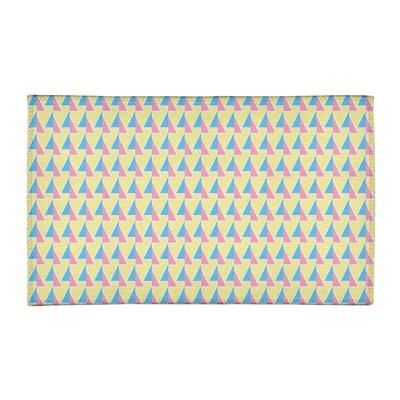 Tapis à flèches déplacées rose/bleu/ivoire