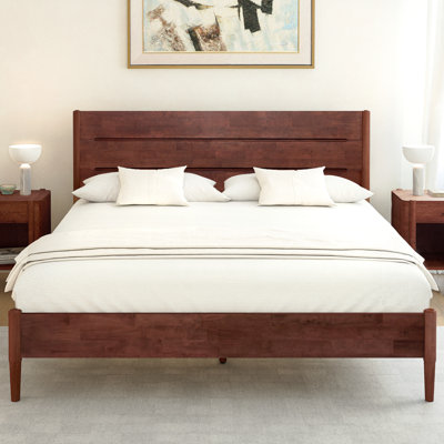 Bed Frame With Headboard & Round Tapered Legs