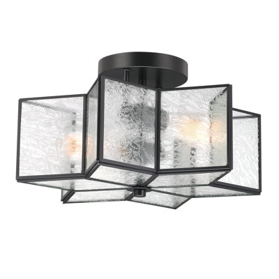 2 - Light 16.14'' Unique/Statement Star Semi Flush Mount