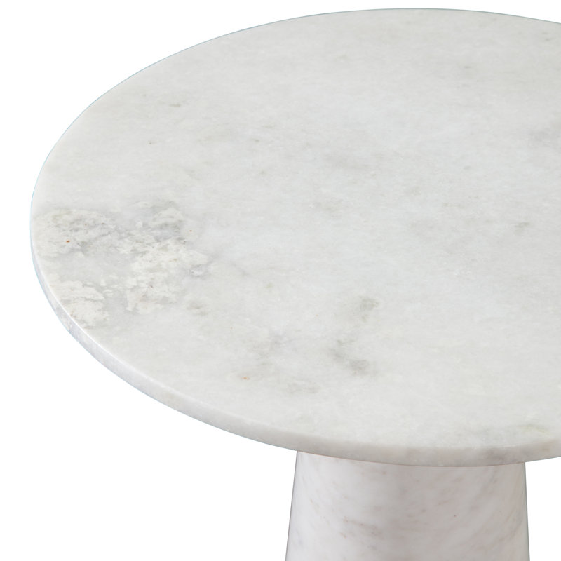 Joni Marble End Table, White