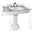 Lavabo de salle de bain piédestal en porcelaine vitreuse avec trop-plein Dunkle
