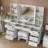 Makeup Vanity With Mirror, Vanity Desk With Power Outle,  Makeup Vanity With Lights, 3 Lighting Modes Adjustable, Makeup Table With Fold-Up Panel, 9 Drawers Vanity Set-1869721739