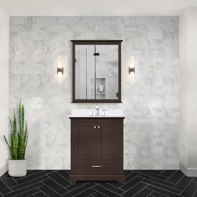 Dukes 30 in W x 22 in D Single Bath Vanity and Cultured Marble Top