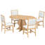 Table de salle à manger rustique 5 pièces, table extensible en bois, 4 sièges rembourrés, rallonge de 40 cm, 6 places assises, coussins confortables, base stable, pieds réglables