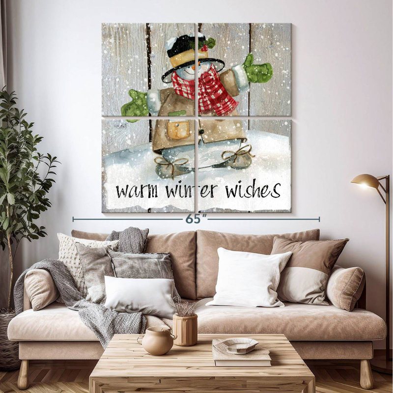 Bonhomme de neige Lelend Winter Wishes, H 50 po x l 50 po