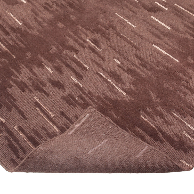 Brown Contemporary Wool Art Silk Blend Rug - 10'1" x 13'10"