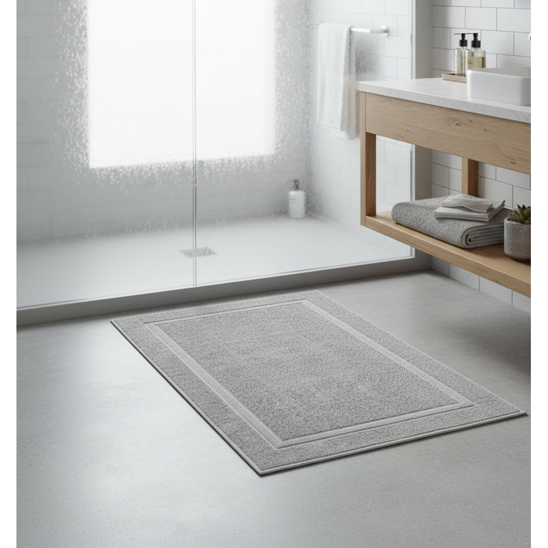 Cotton Bath Mat, Charming Grey