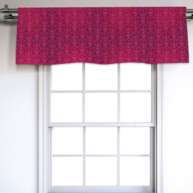 Sateen Floral Ruffled Window Valance