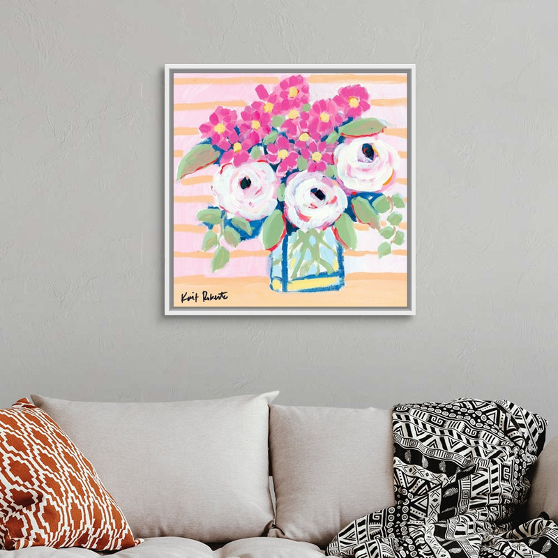 "Market bouquet" par Kait Roberts, reproduction d’art sur toile, Cadre blanc, H 32 po x l 32 po x P 1,75 po