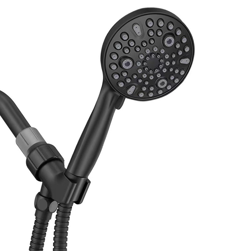 10 Functions Shower Head,detachable Bath Room Shower Head Set, For Low Water Pressure With Extra Long Stainless Steel Hose (black)