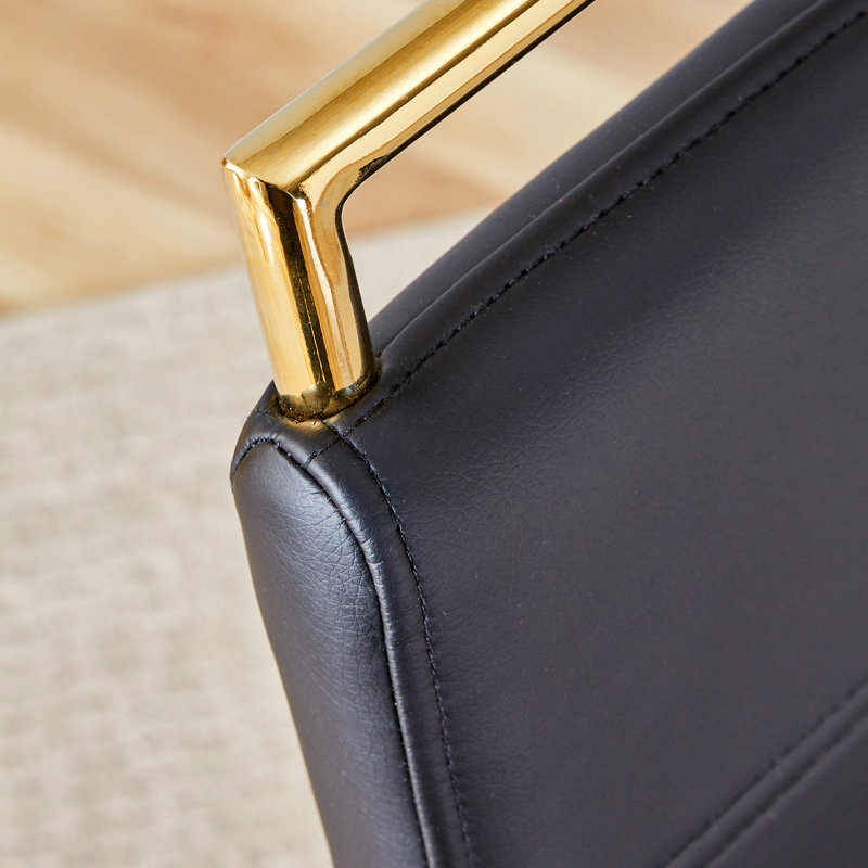 Modern Dining Chairs Set Of 2, 2, Gold, Black