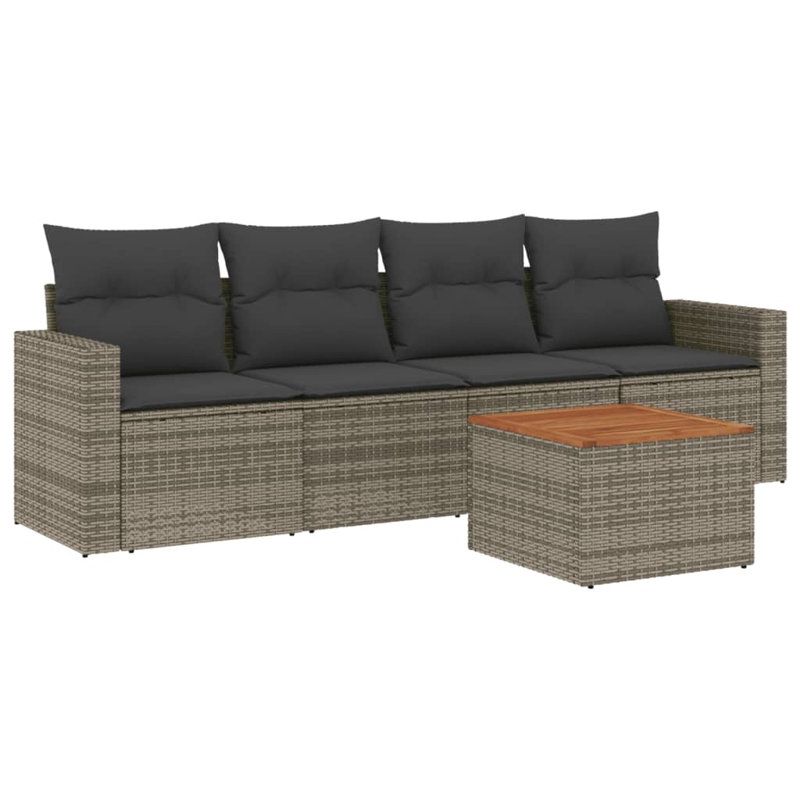 Ensemble de canapé de jardin Vidaxl gris et brun