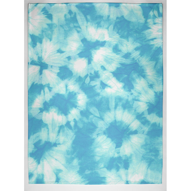 Jeté géométrique Surf, sable et mer, L 60 po x l 50 po x P 0,5 po, Turquoise