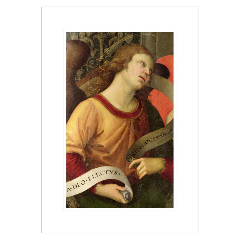 Ange du polyptyque de Saint-Nicolas de Tolentino par Raphael - Impression Giclée encadrée, H 21,75 po x l 15,49 po